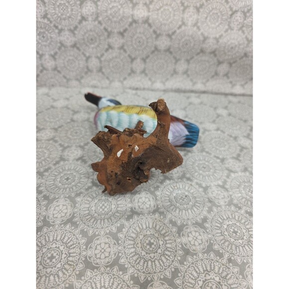 Colorful Wooden Duck Bird Figurine Sculpture Wood Duck Decoy Rustic Decor - Picture 6 of 8